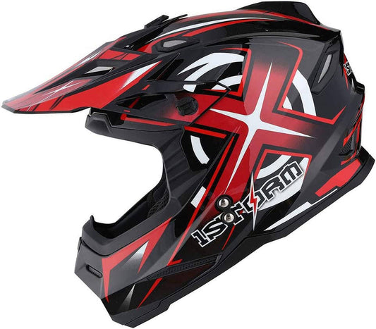 1storm Adult Motocross Helmet Bmx Mx Atv Dirt Bike Four Wheeler Quad Motorcycle Full Face Helmet Racing Style: Hf801 Matt Black